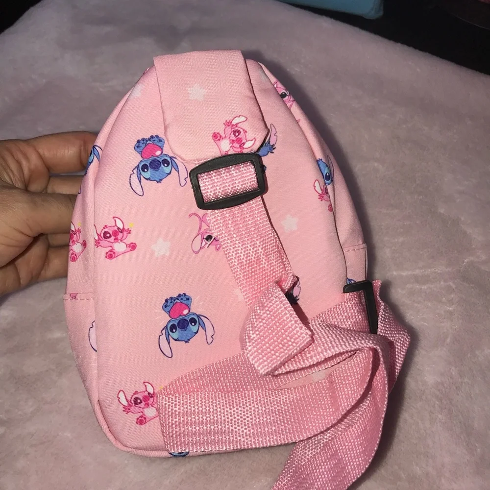 Stitch & Angela Heart Pink Small Sling Bag Backpack New without Tags - Picture 7 of 13
